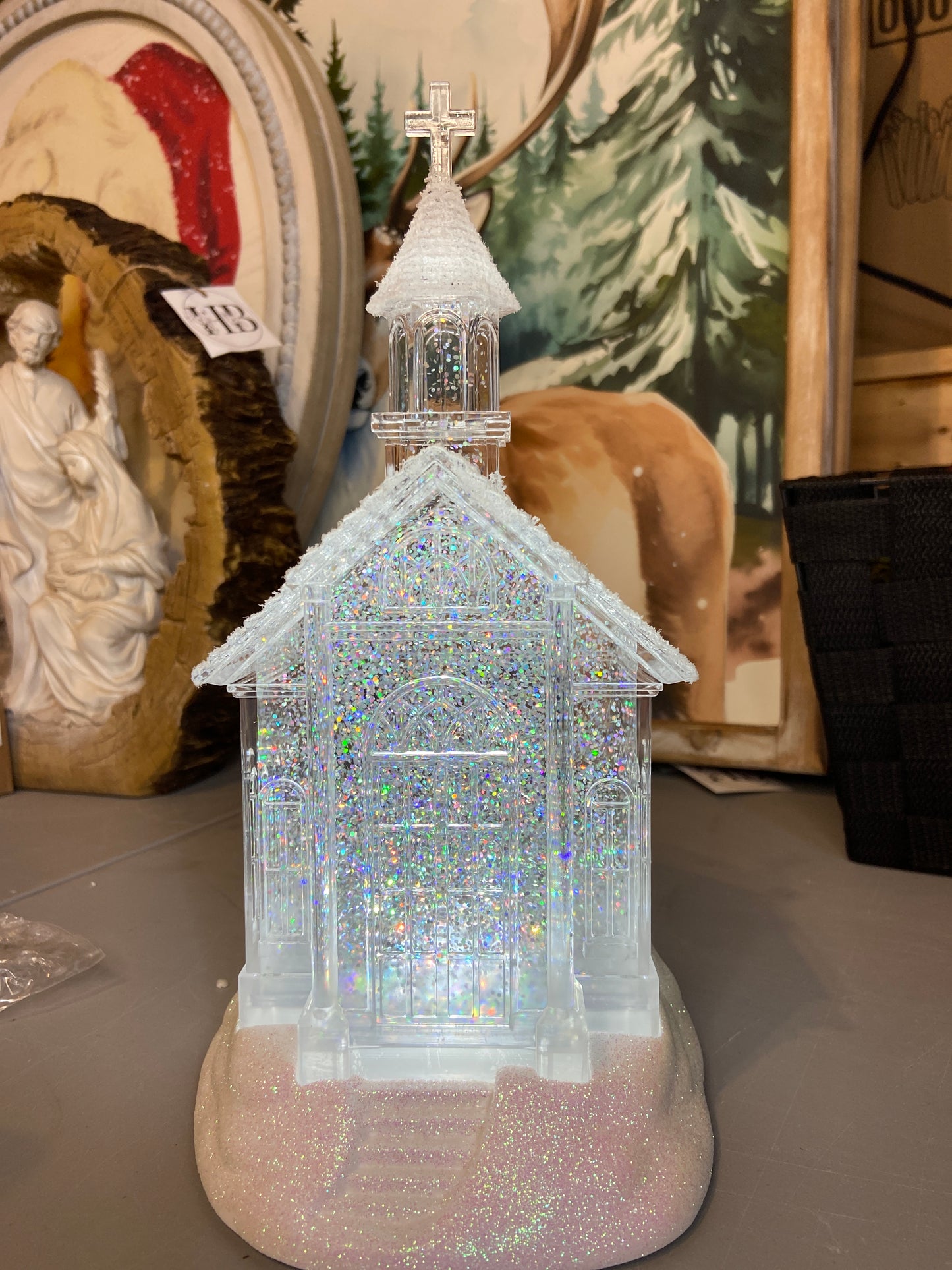 LED Acrylic Waterglobe Church