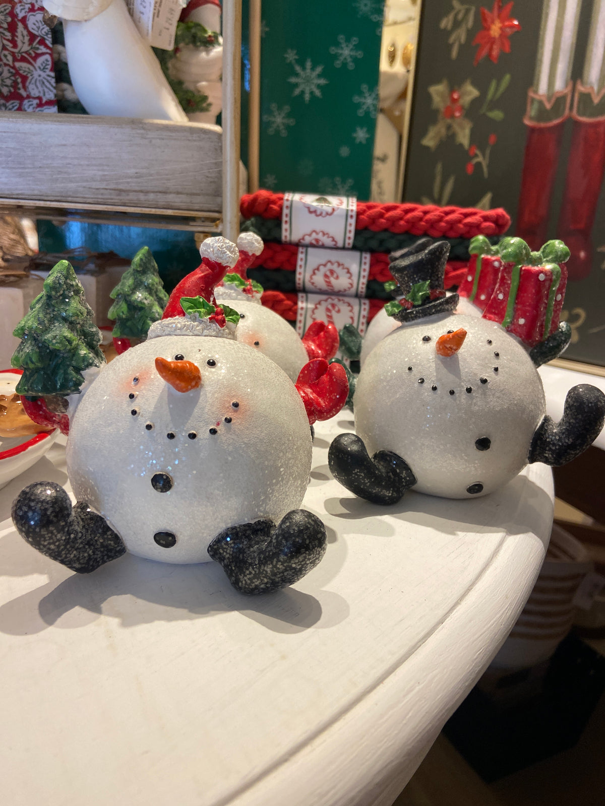 Snowball Snowman Figurine ASST