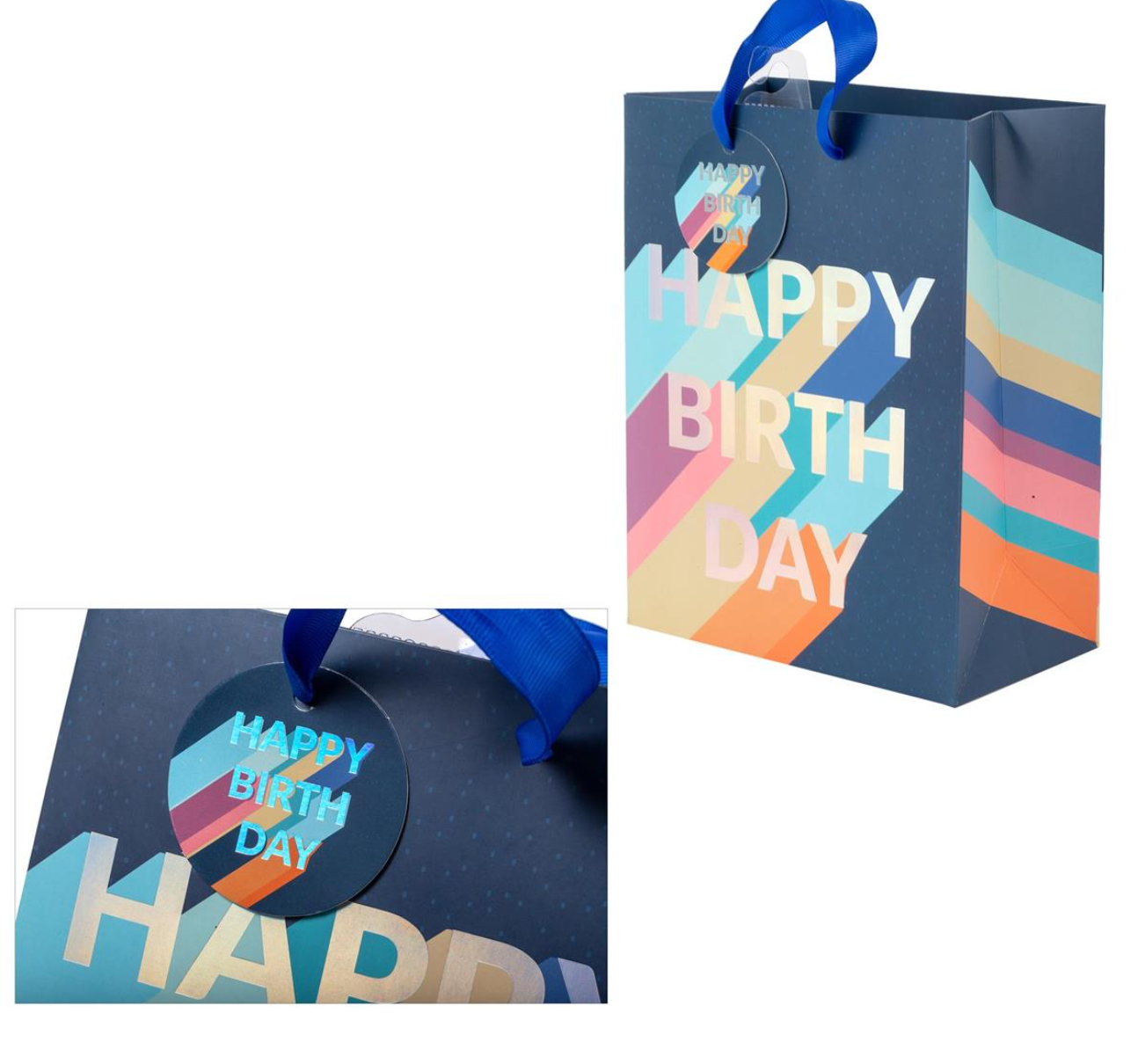 Medium Navy Birthday Bag