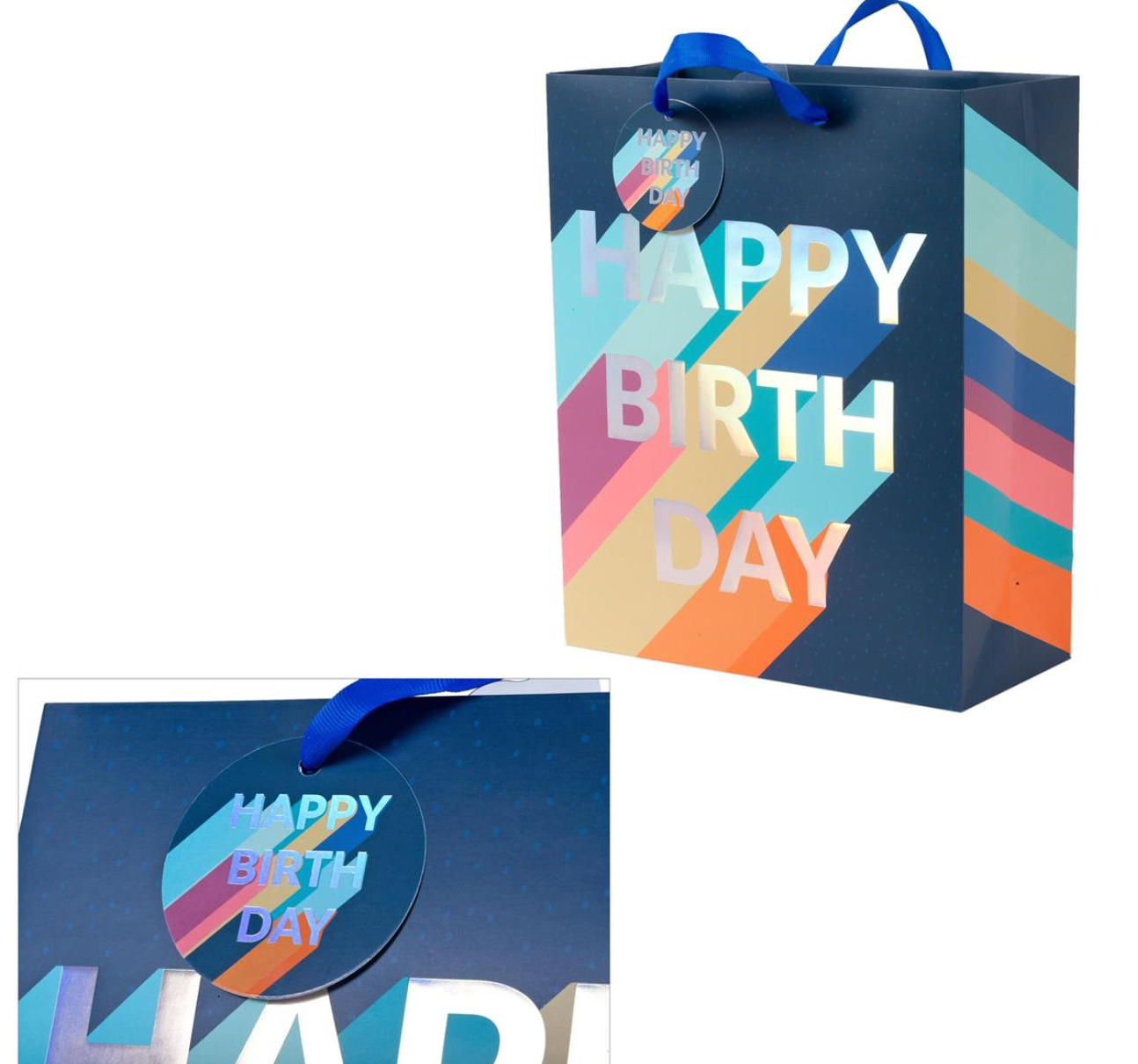 Large Navy Birthday Bag