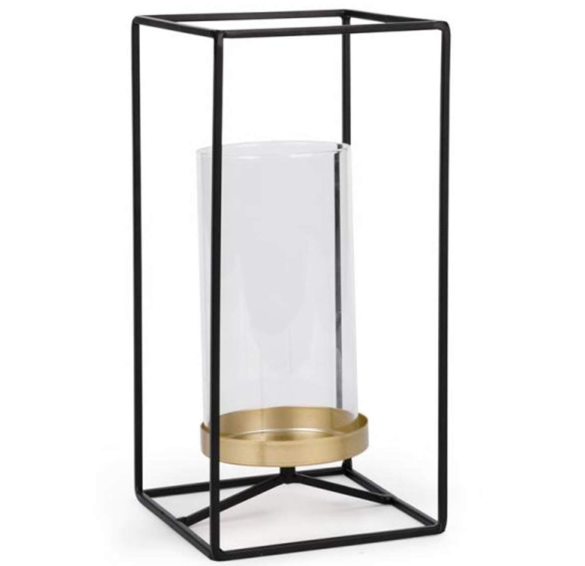 Metal Candle Holder W/Glass