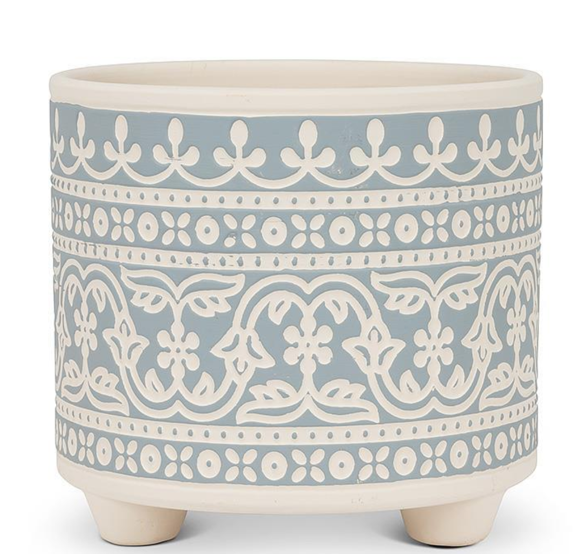 Blue Stencil Planter
