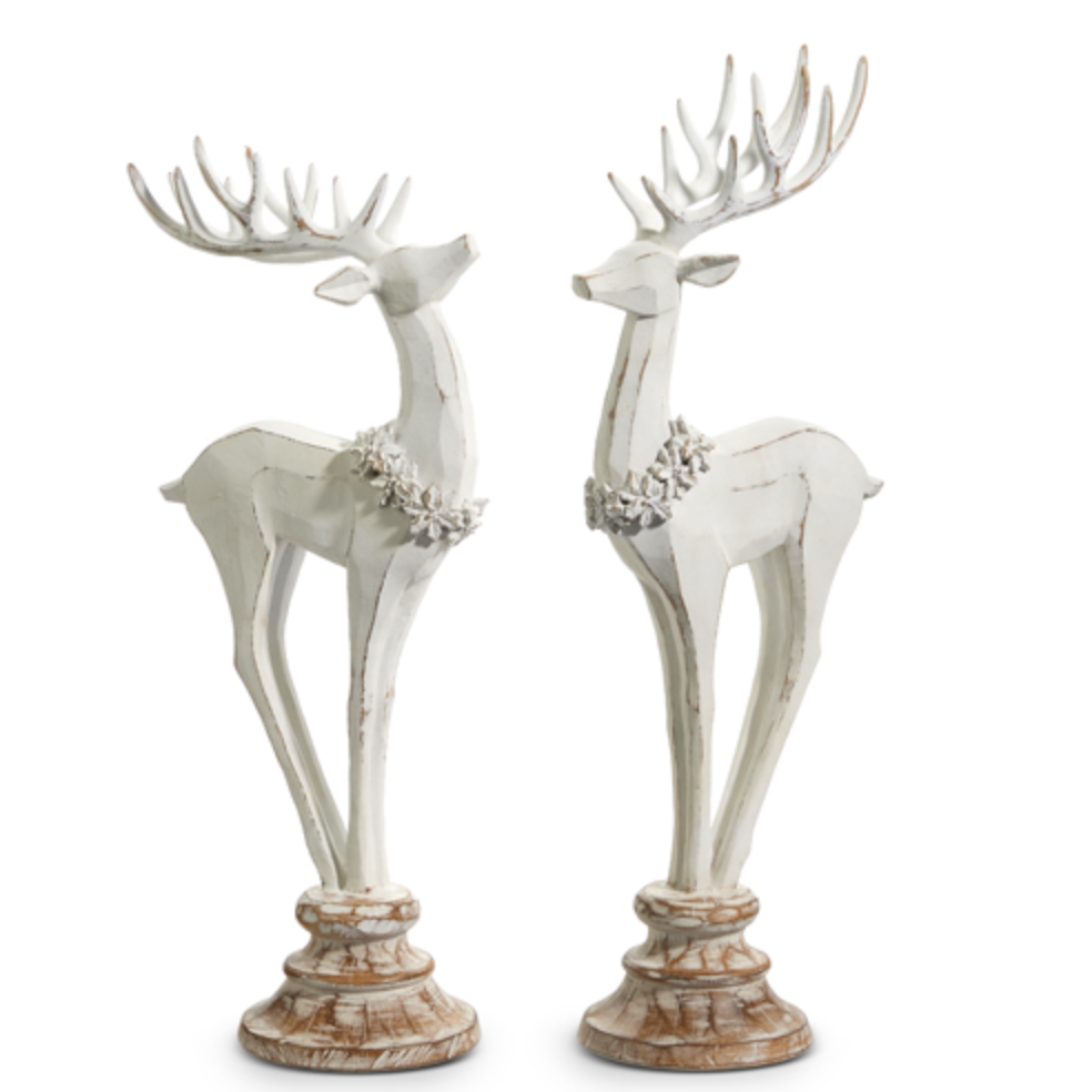 Distressed Deer On Stand 17"