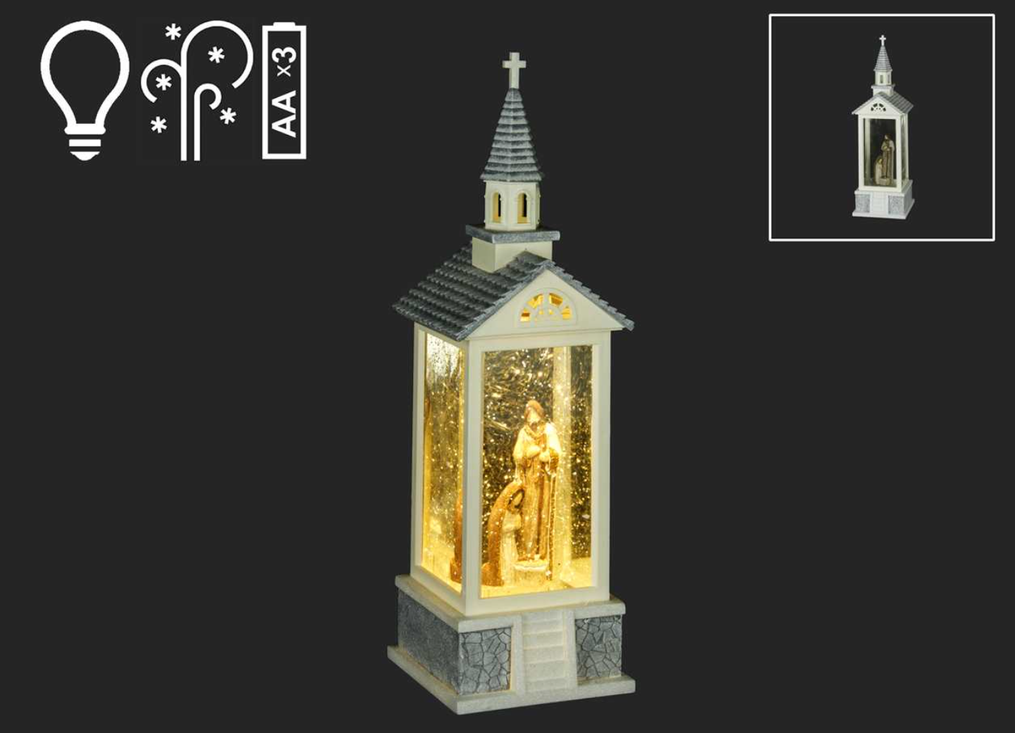 13.5" Church Waterglobe