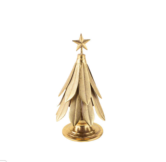 Antique Gold Metal Leaf Layered Tree
