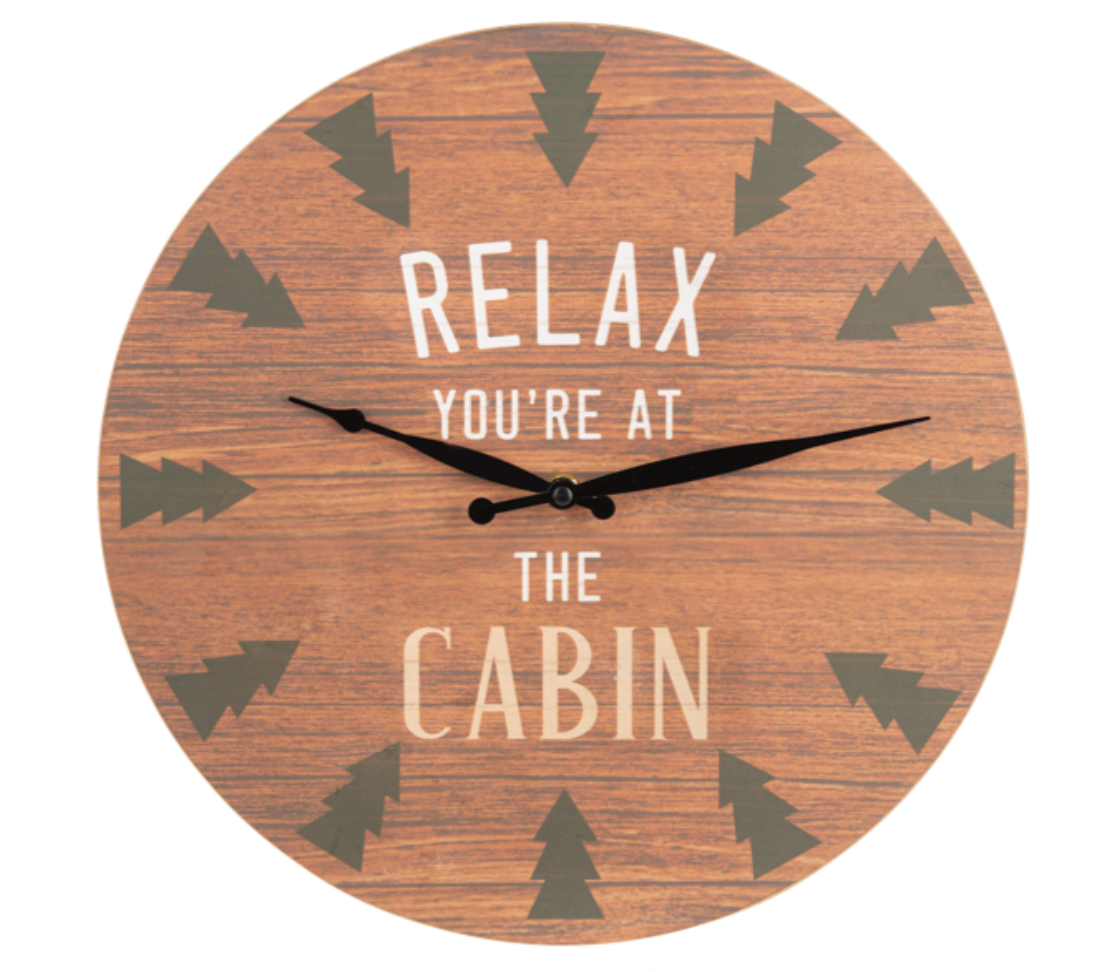 Relax Youre at the Cabin Wall Clock