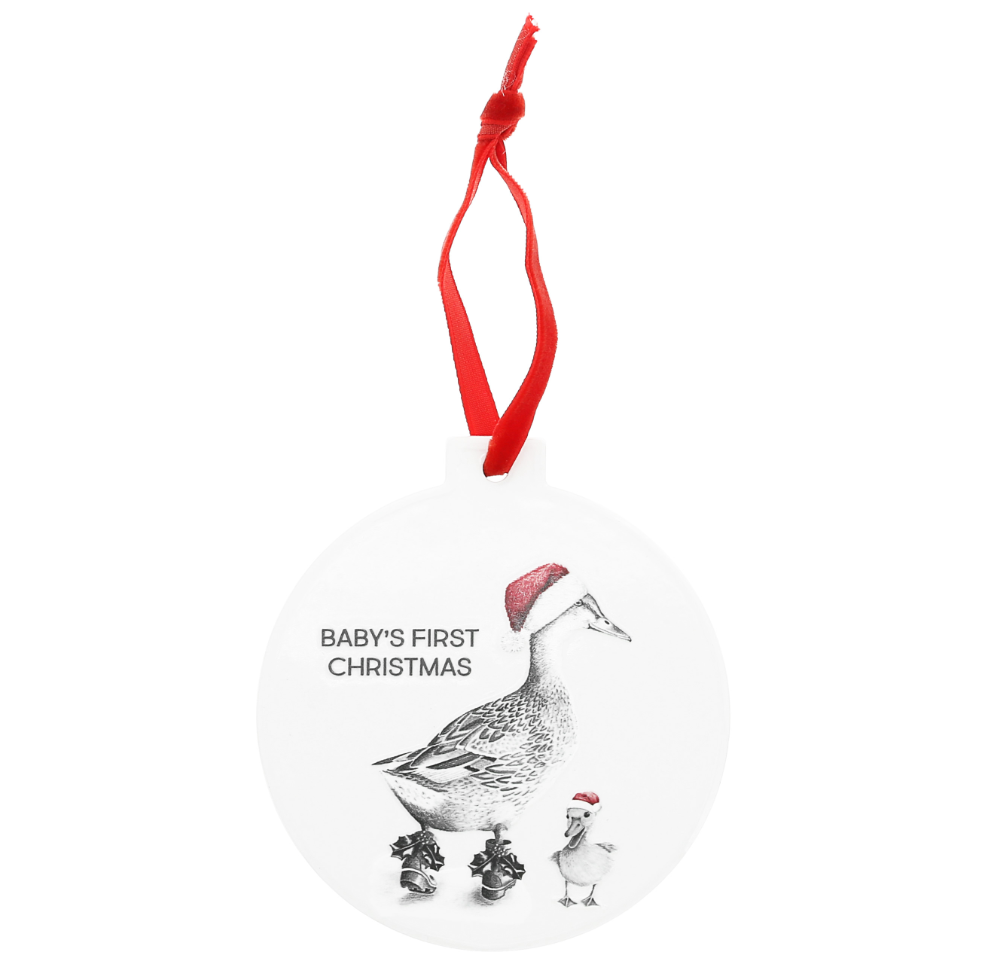 Duck Baby's 1st Christmas Ceramic Ornament