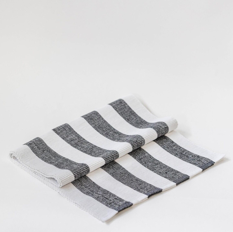 Wide Stripe Cotton Table Runner 14X72