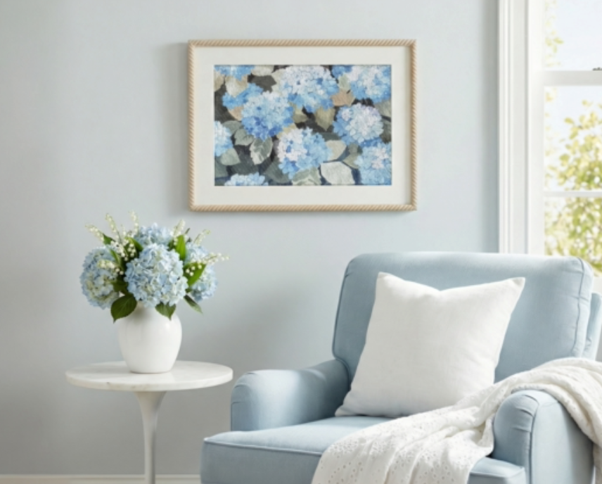 Braided Frame Hydrangea Wall Decor