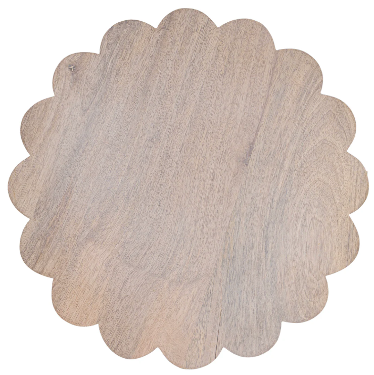 Whitewash Scalloped Edge Lazy Susan