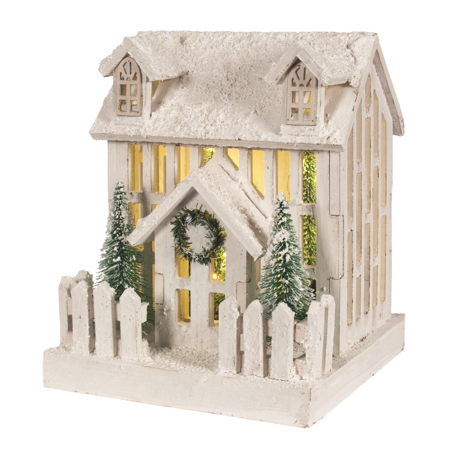 Wooden White LED House