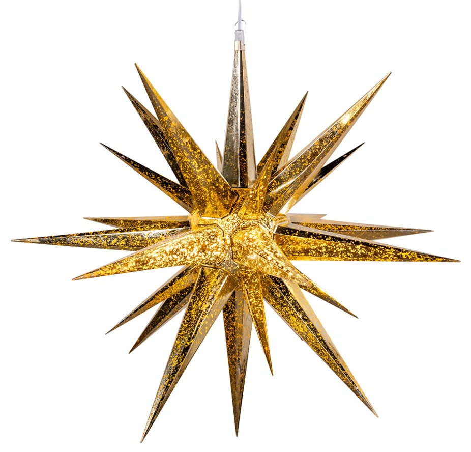 24" Gold Crackle Morovian Star