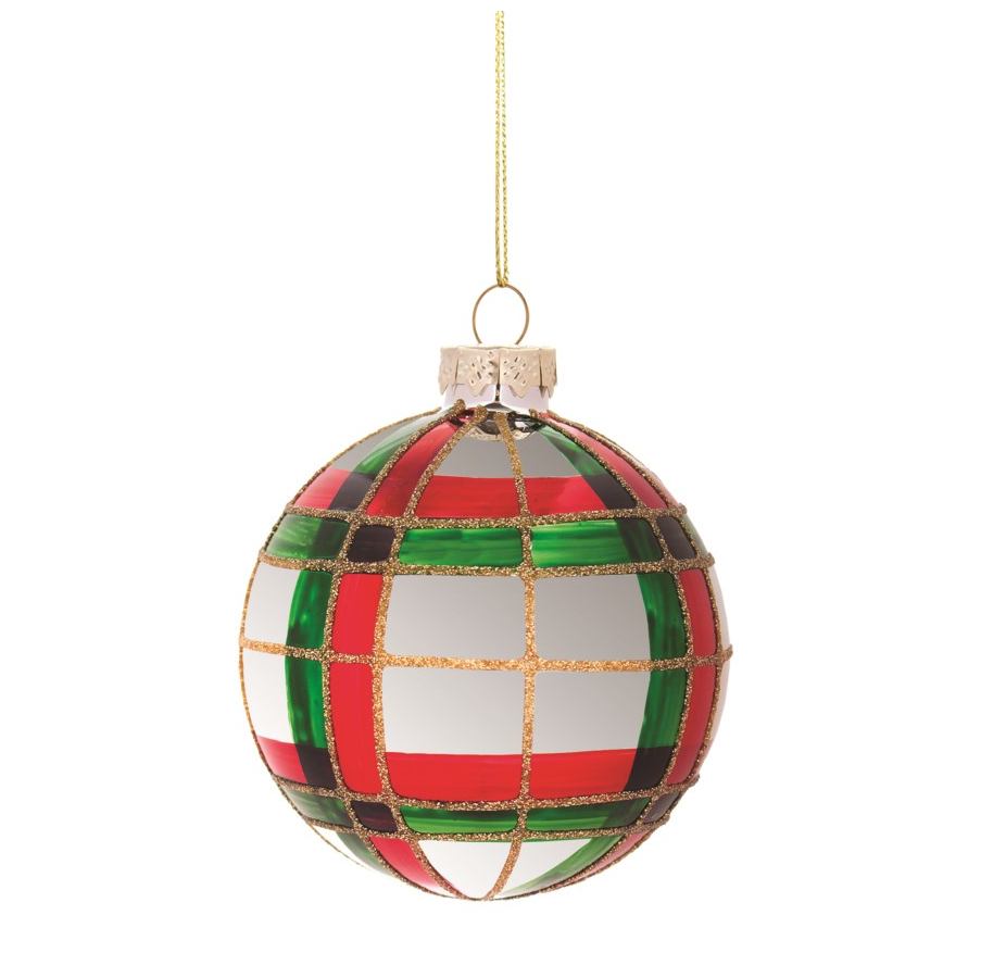 Glass Plaid Ornament