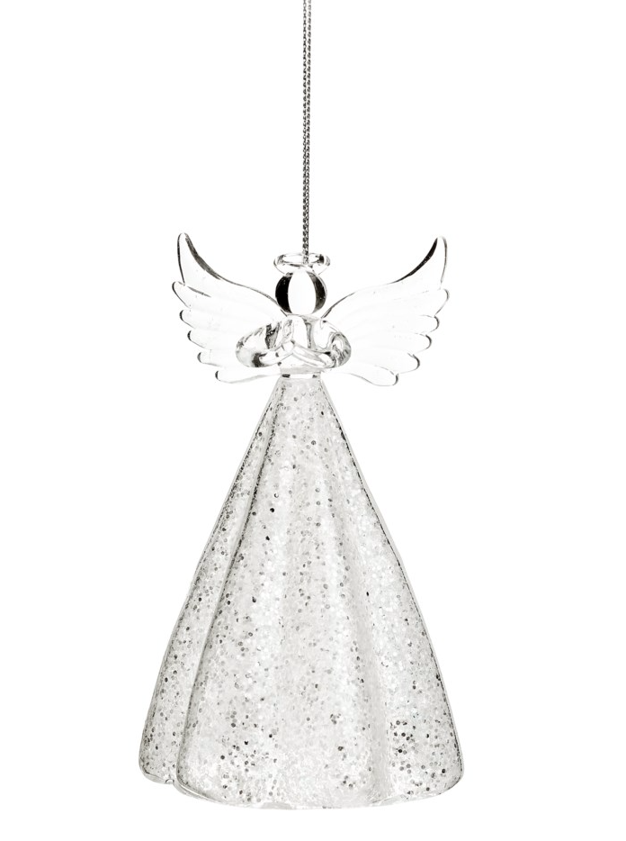 Sparkle Glass Angel Ornament