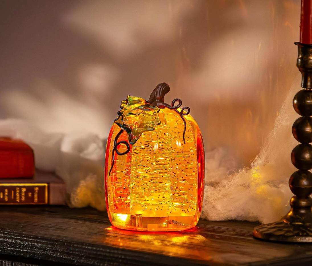 Pumpkin Waterglobe W/Timer