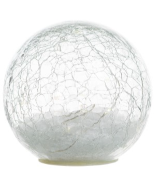 LED Crackle Sphere W/Snow