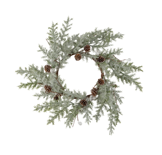 Frosted Candle Ring W/Crystals