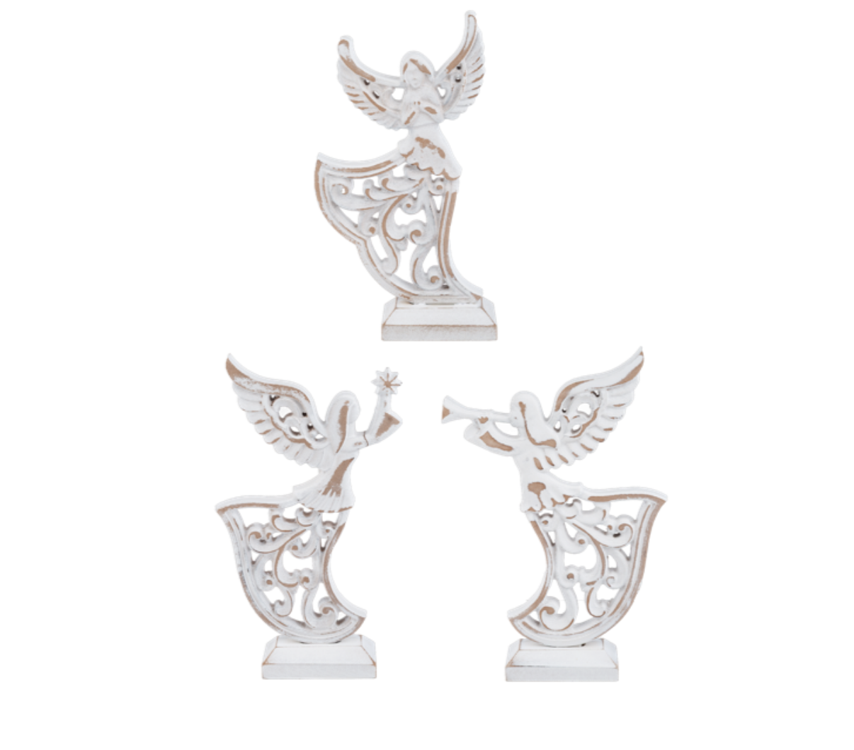 Carved Angel On Stand ASST