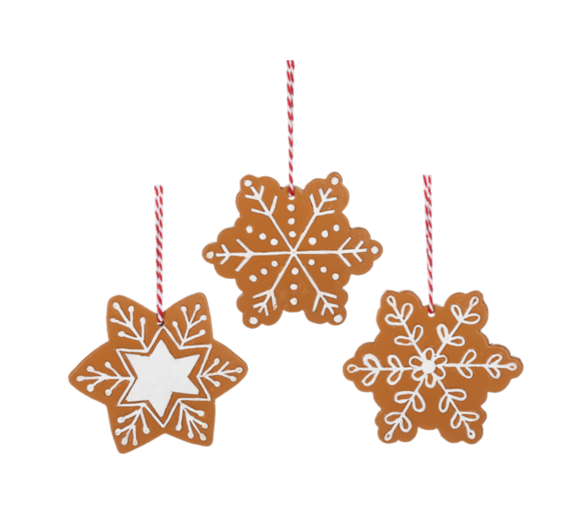 Gingerbread Snowflake Ornament ASST