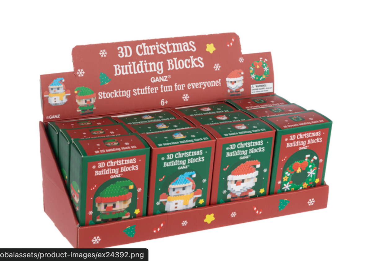3D Christmas Building Blocks ASST