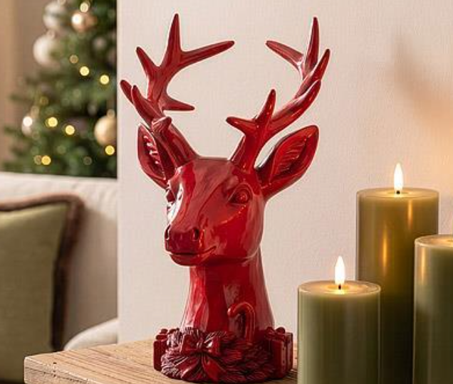 Red Reindeer Bust