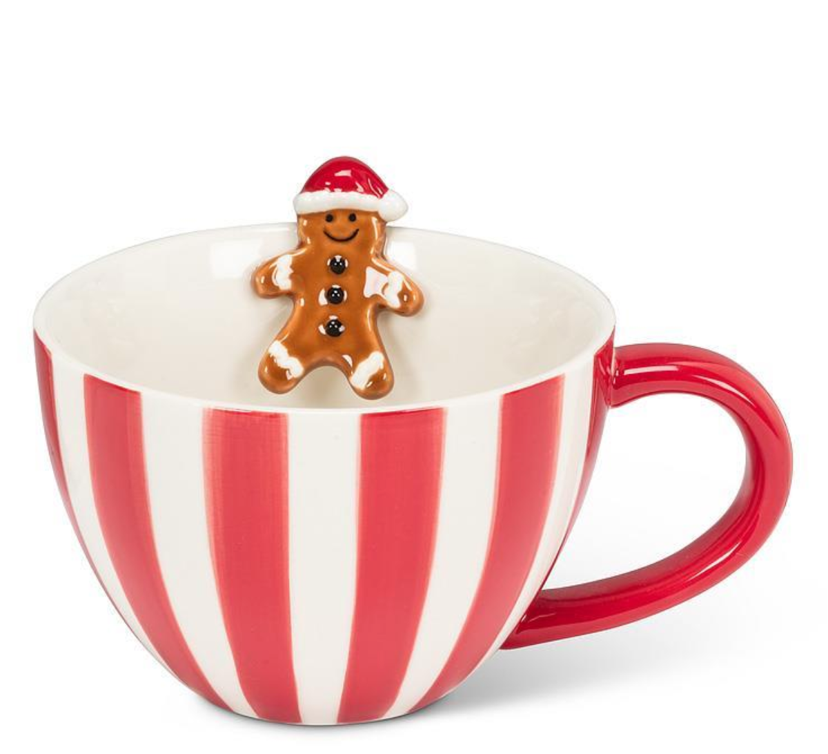 Stripped Mug W/GIngerbread Man
