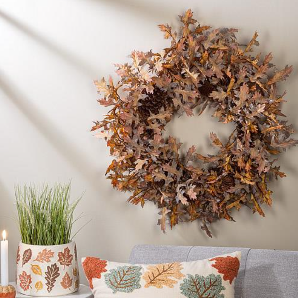 Oak Leaf & Pinecone Wreath