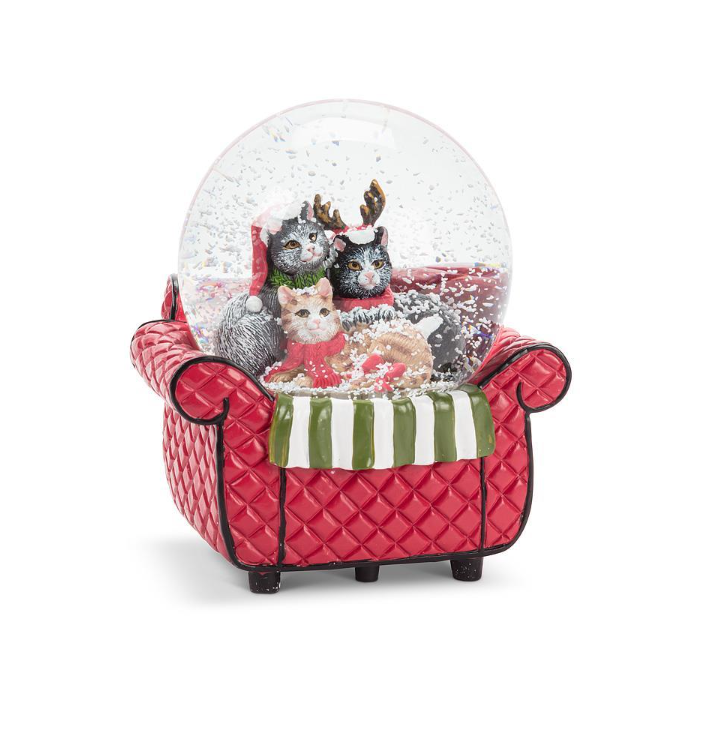 Cats In Chair Snow Globe