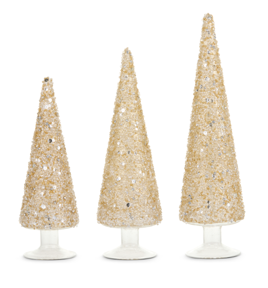 Gold Glitter Trees Set/3