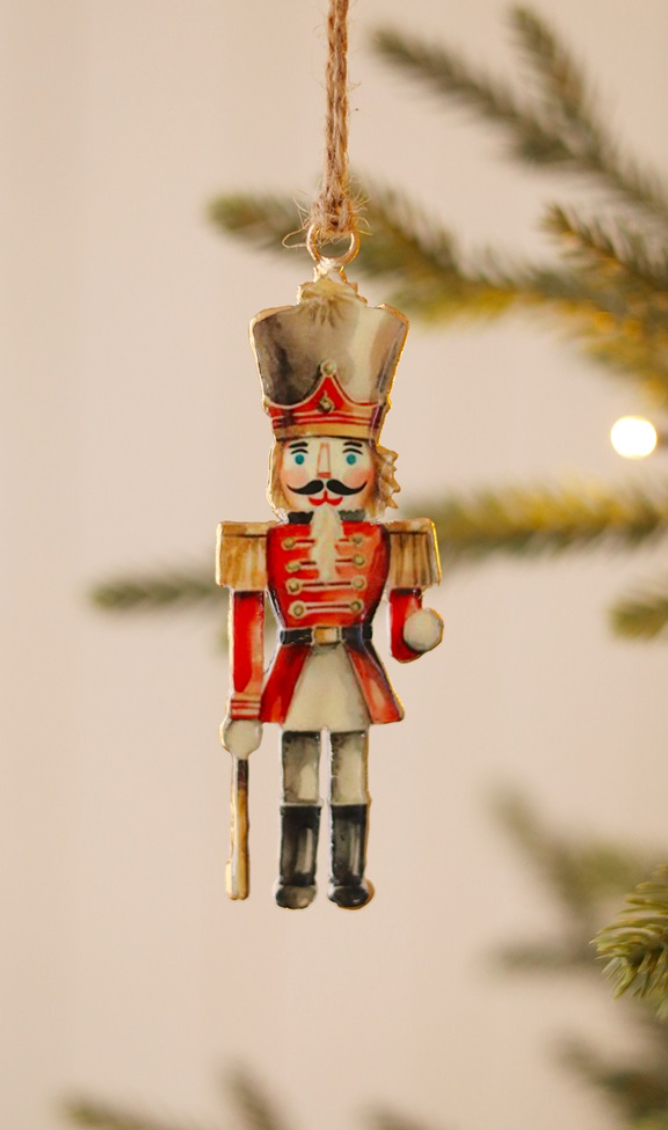 Red & White Nutcracker Ornament