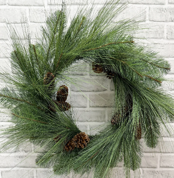 24" Long Needle White Pine Wreath