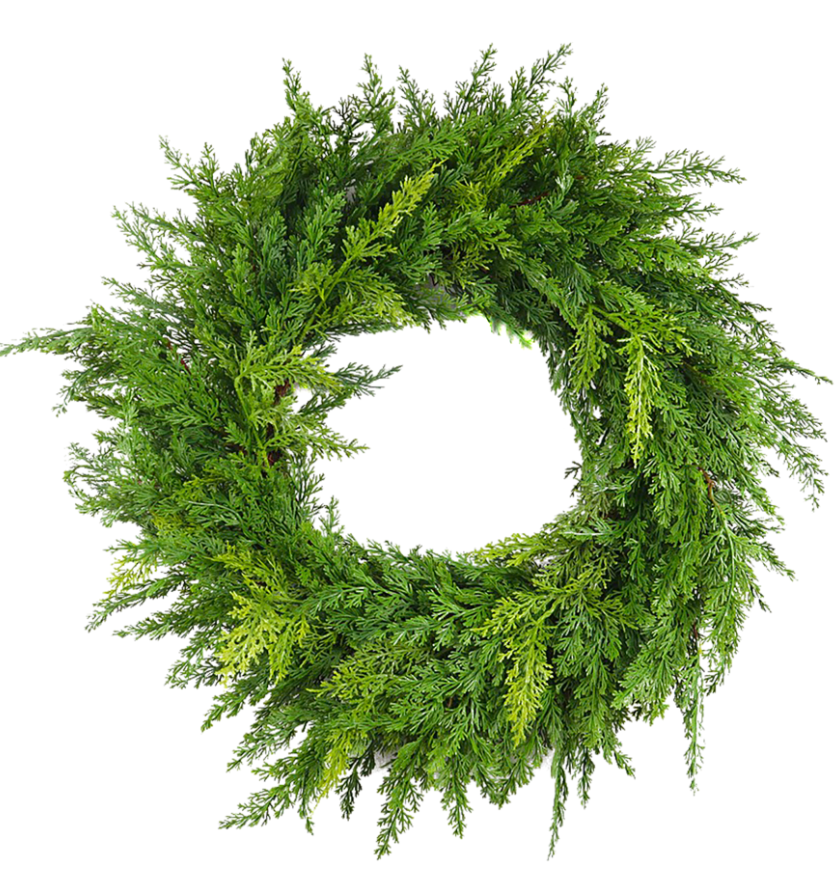 24" Real Touch Cedar Wreath