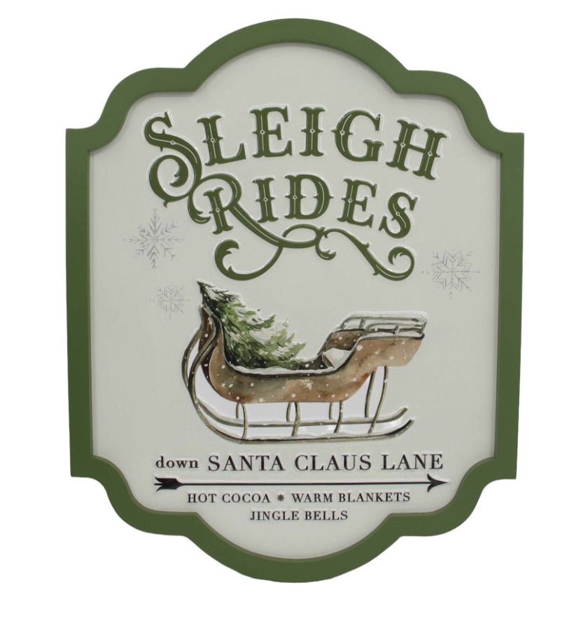 Sleigh Rides Metal Sign