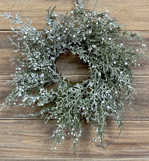 Glittered Cedar Candle Ring