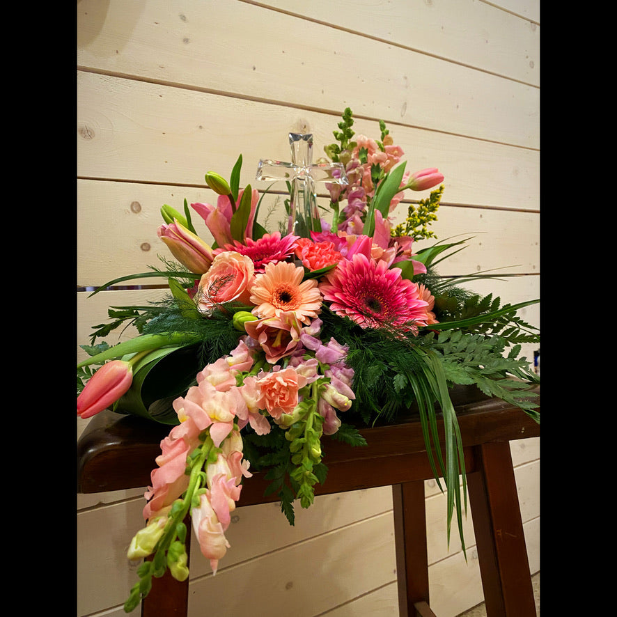 Precious Pink Crystal Cross