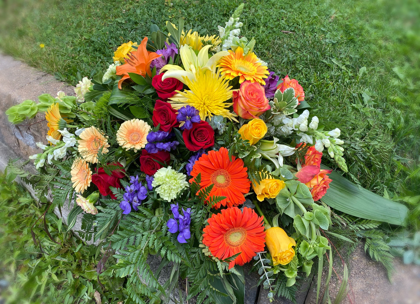 Colours Of The Rainbow Casket Spray