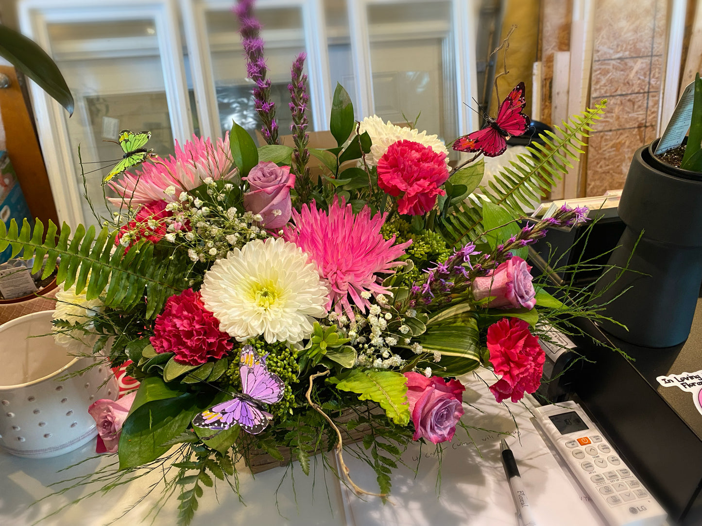 Pinks & Purples Butterfly Basket