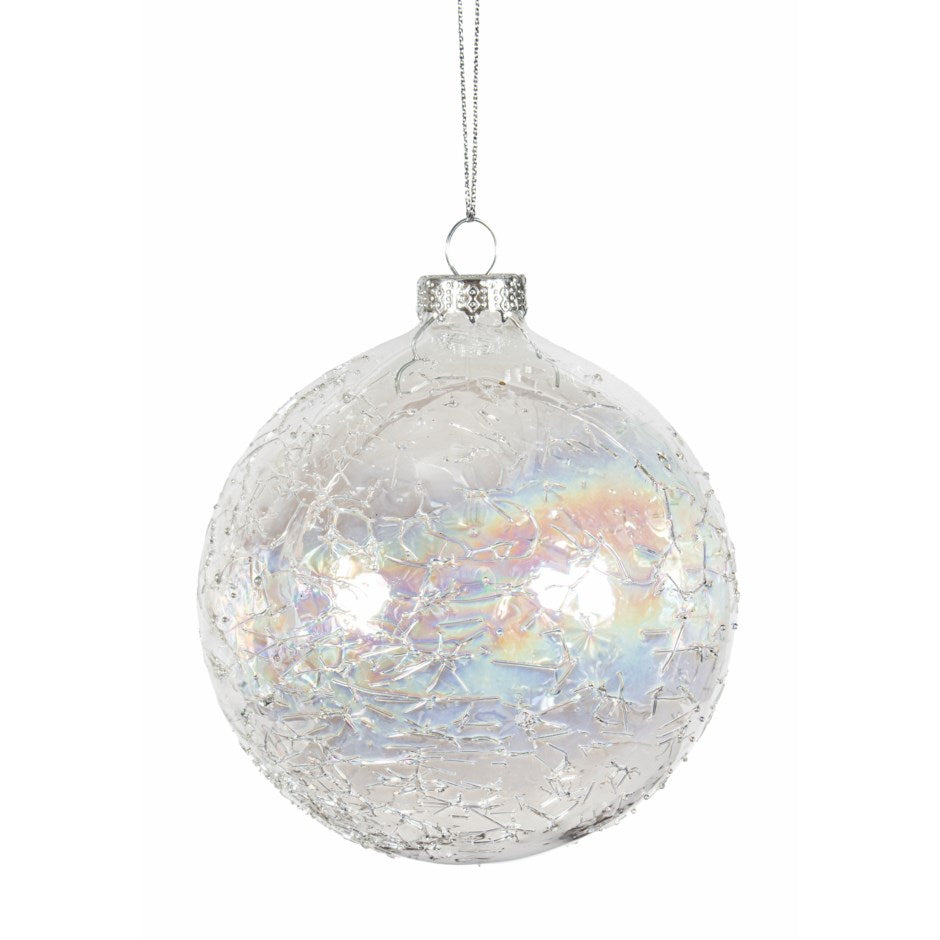 Iridescent Crackle Ball Ornament