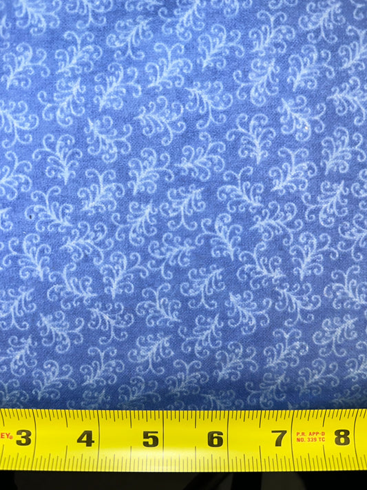 108” Blue Floral Flannel Backing