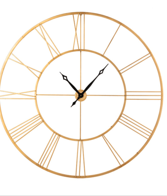 Oversized gold Roman numeral clock
