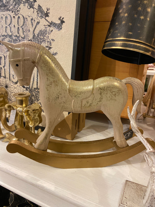 Antique Gold Rocking Horse