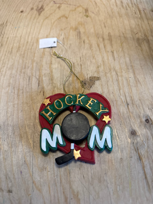 Hockey Mom Heart Ornament