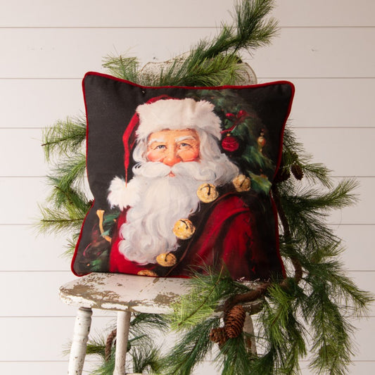 Velvet Classic Santa Pillow