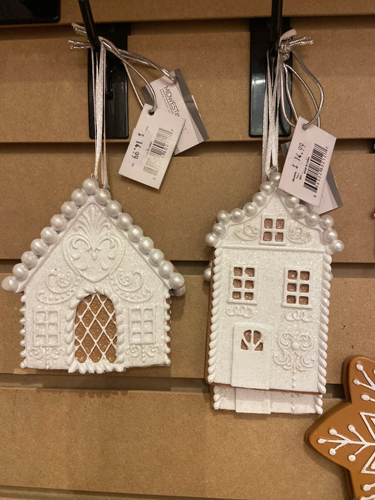 Frosted House Ornament ASST