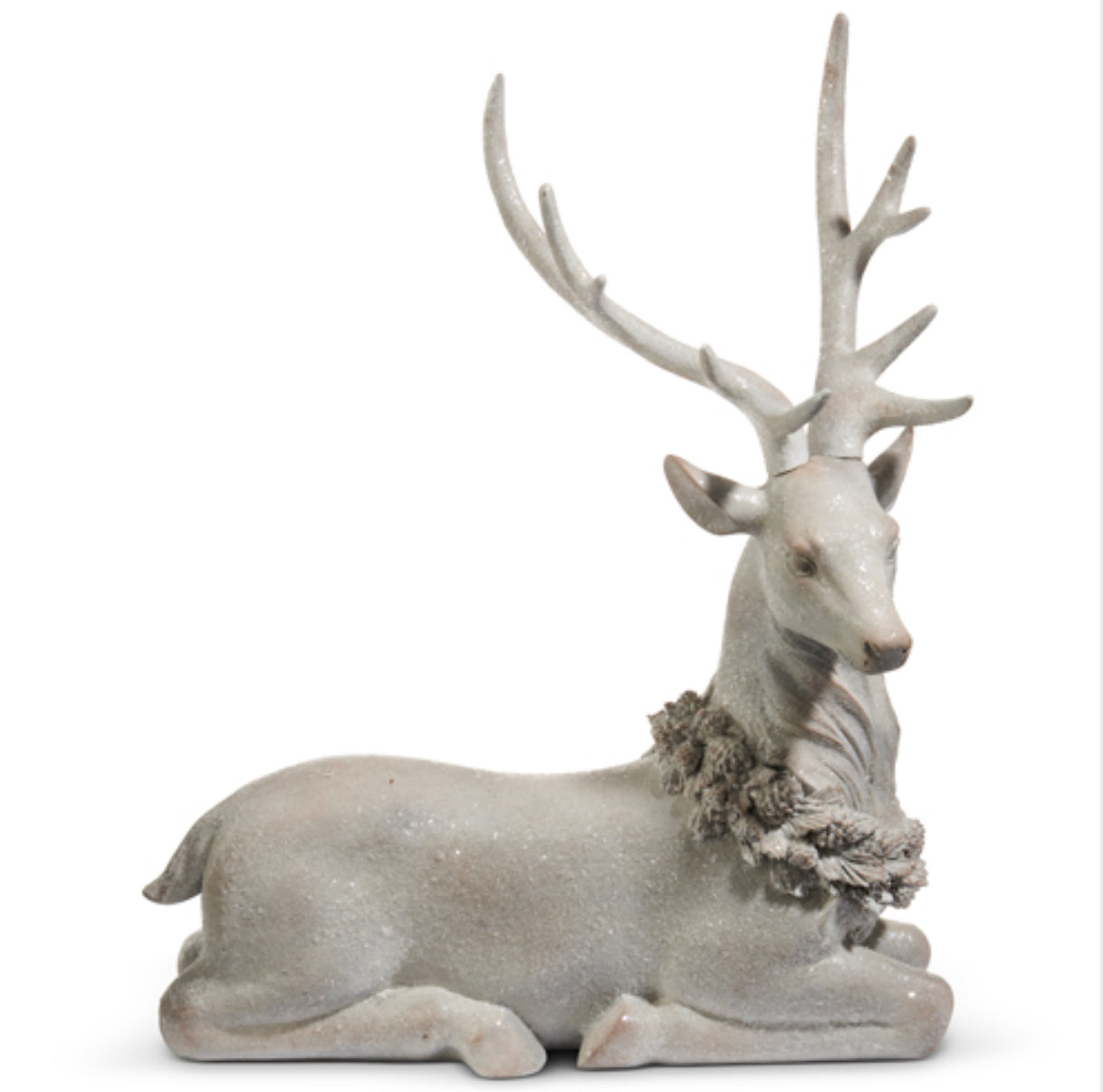29” Iced White Laying Deer
