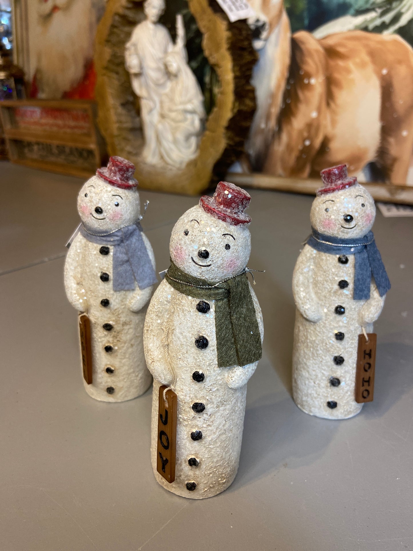 Snowman Figurines - Noel, Ho Ho, Joy ASST