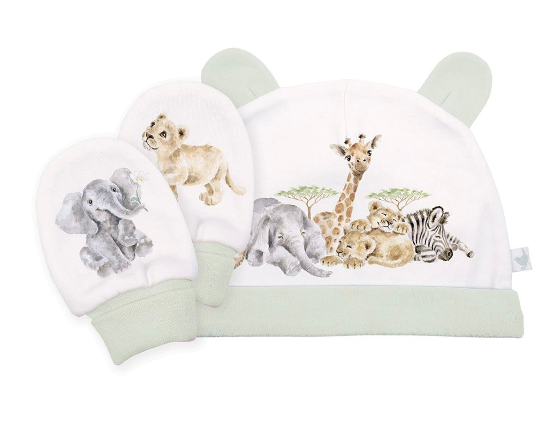 Little Savannah Hat & Mitten Set -Wrendale Designs