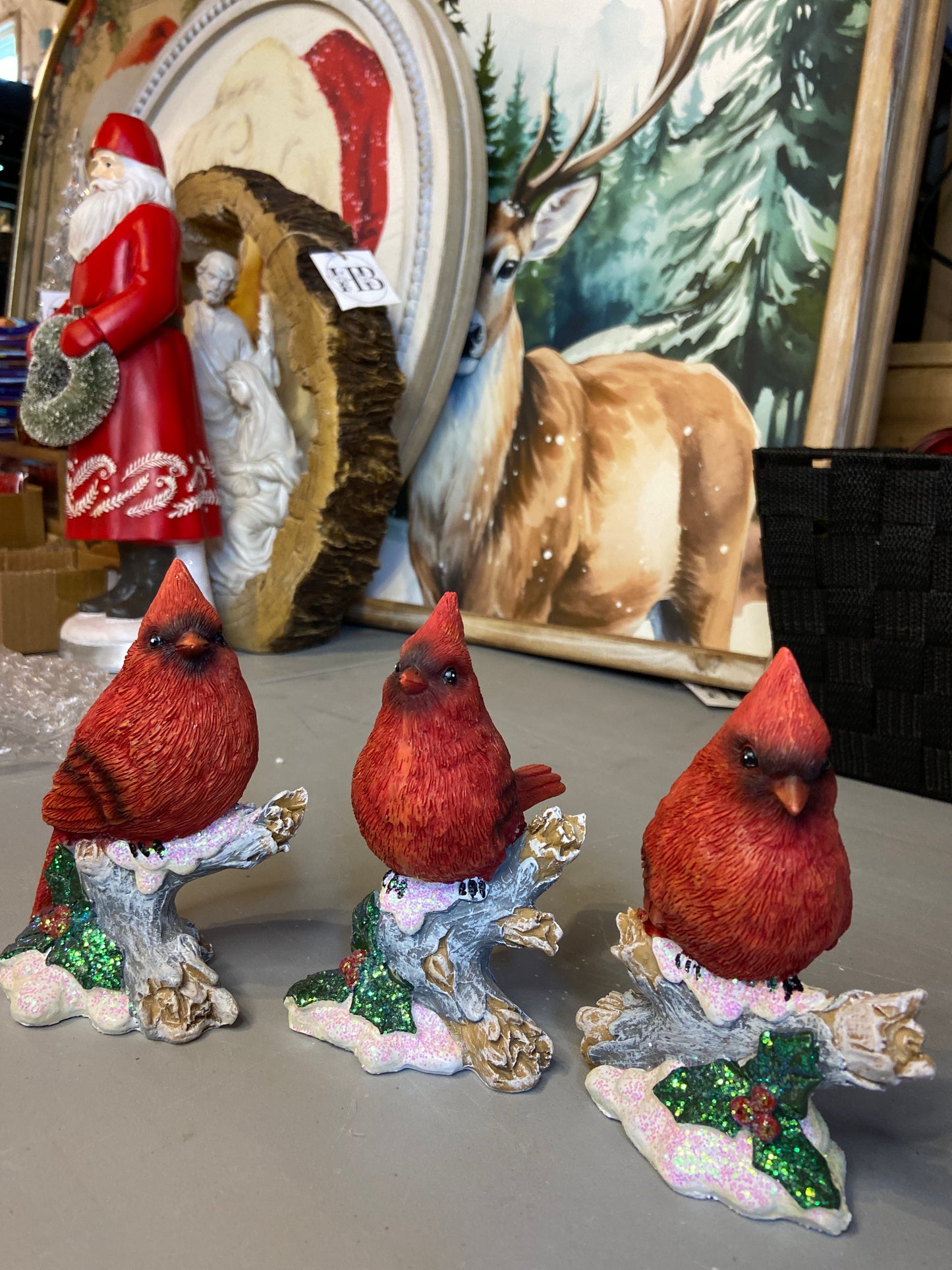 Cardinal On Branch Figurine
