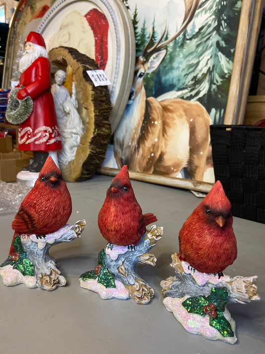 Cardinal On Branch Figurine