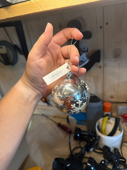 Shiny Silver Snowflake Ornament